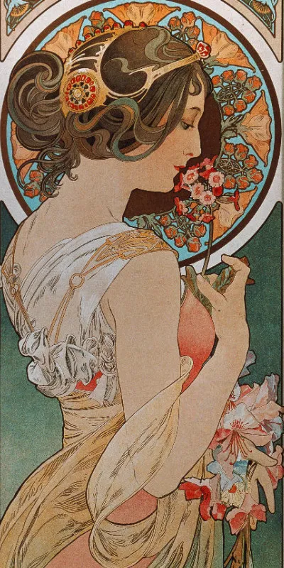 Handtuch Schlüsselblume - Alfons Mucha