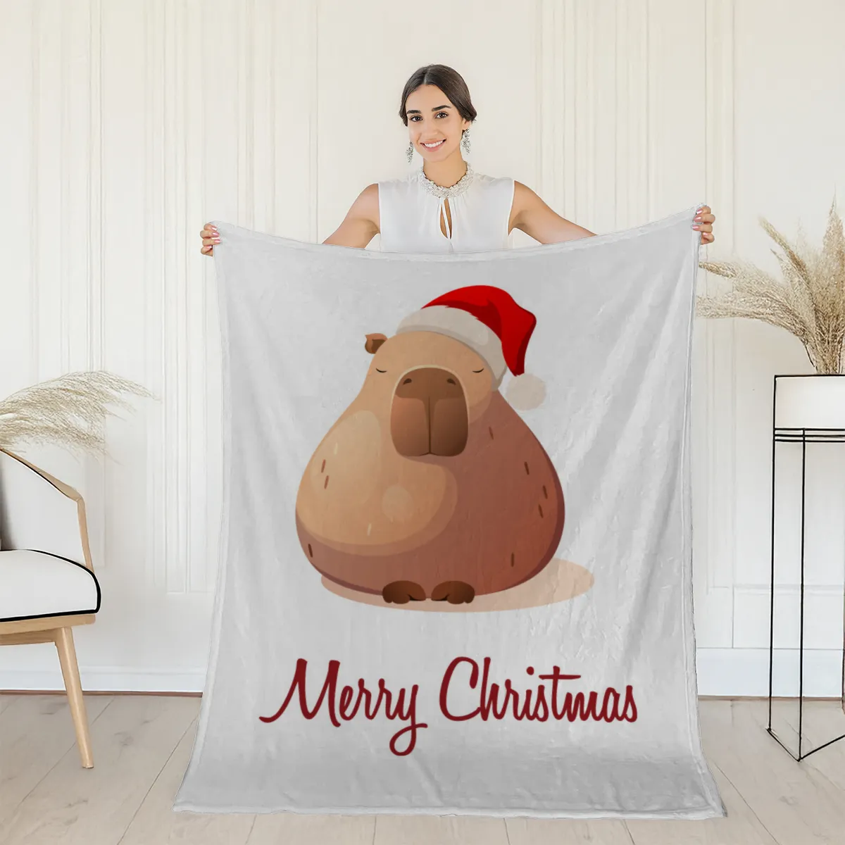 Wohndecke Weihnachtscapy mit Mütze