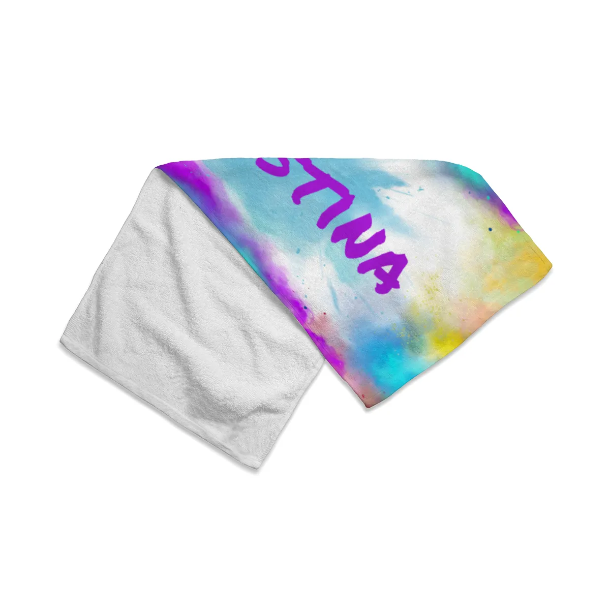 Handtuch bunt bedruckt mit Namen personalisierbar - personalisiertes Handtuch mit Ihrem Wunschtext - Colorexplosion