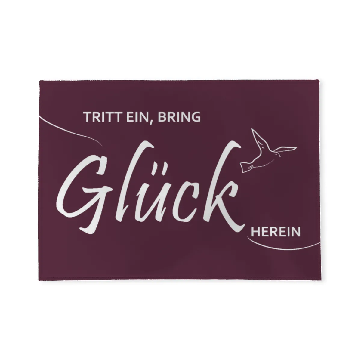 Spruch-Fußmatte Tritt ein, bring Glück herein - Schmutzfangmatte bedruckt Glück grün 70 x 50 cm