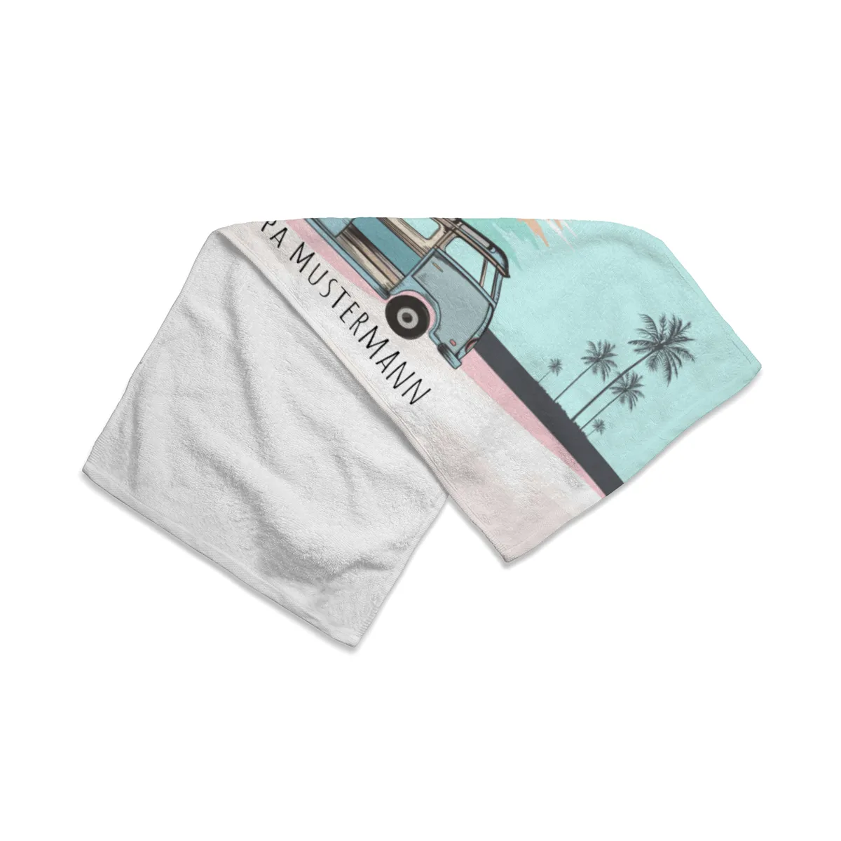 Badetuch Sommer - mit Namen personalisierbar - personalisiertes Namens-Badetuch - Strandtuch mit Wunschtext - Vanlife