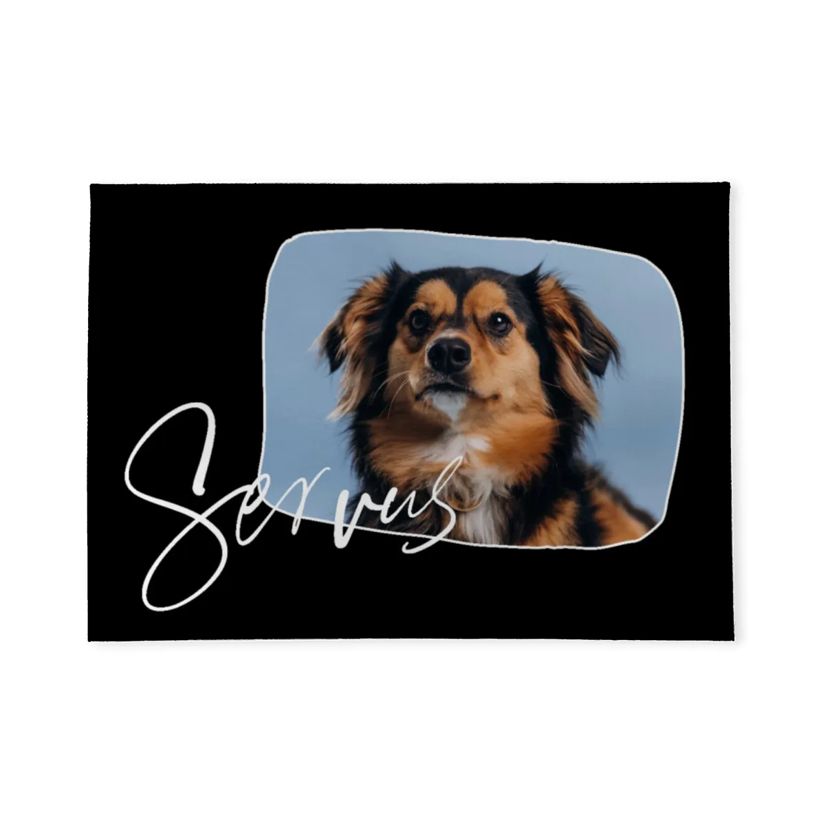 Fußmatte Servus personalisiert mit Foto - Geschenkidee für Familie, Paare, zum Einzug - Türvorleger mit Bild bedruckt Servus 1 Foto 70 x 50 cm