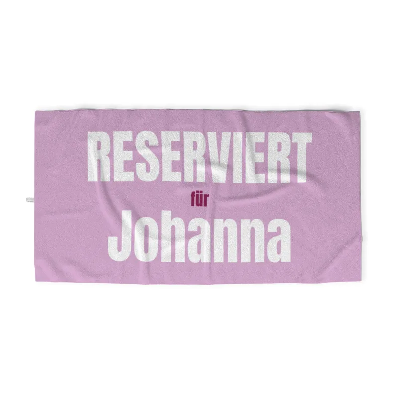 Duschtuch "Reserviert für" mit Namen personalisierbar - personalisiertes Namensduschtuch - witziges Duschtuch mit Namen und Spruch - Reserviert rosa