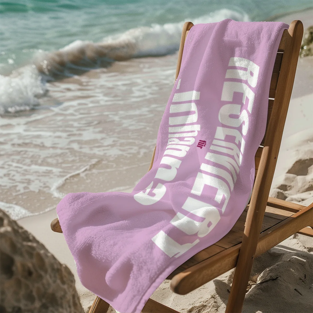 Handtuch "Reserviert für" mit Namen personalisierbar - personalisiertes Namenshandtuch - witziges Handtuch mit Namen und Spruch - Reserviert rosa