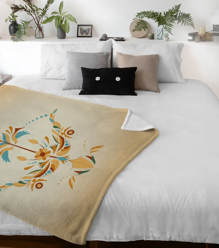 Sternzeichen Wohndecke Wassermann floral mit Namen personalisierbar