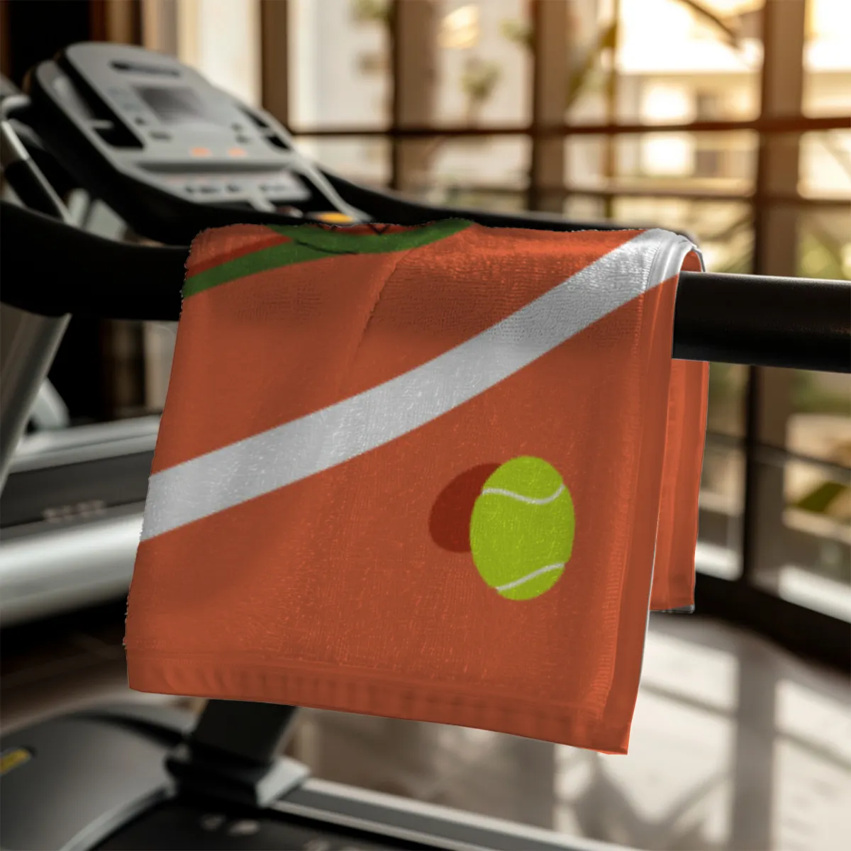 Badetuch Sport - mit Namen personalisierbar - personalisiertes Namens-Badetuch - Strandtuch mit Wunschtext - Tennis orange