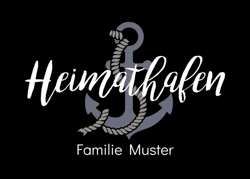 Fußmatte personalisiert Heimathafen - Geschenkidee für Familie, Küstenliebhaber, zum Einzug - Fussmatte mit Namen bedruckt Heimathafen 70 x 50 cm