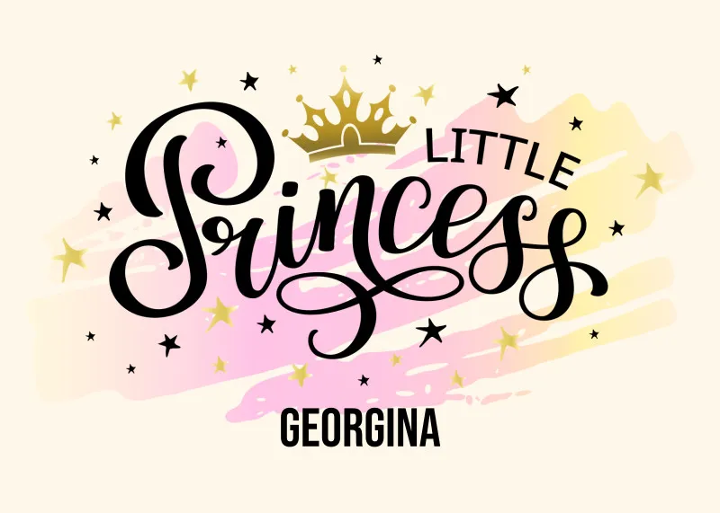Little Princess - Fußmatte mit Namen personalisiert - Kinderzimmer