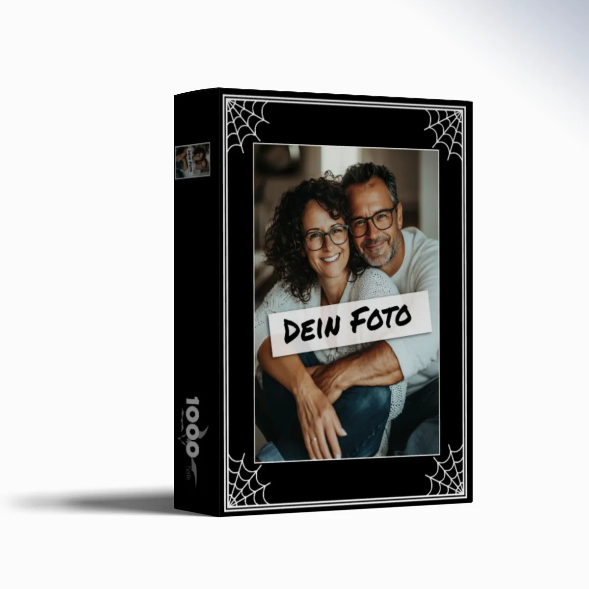 Fotopuzzle mit eigenem Bild - Puzzle selbst gestalten 1000 Teile - Schachtel im Spinnendesign - mit Foto personalisiert - Geschenk Geburtstag - Halloween 1000 Teile Quer