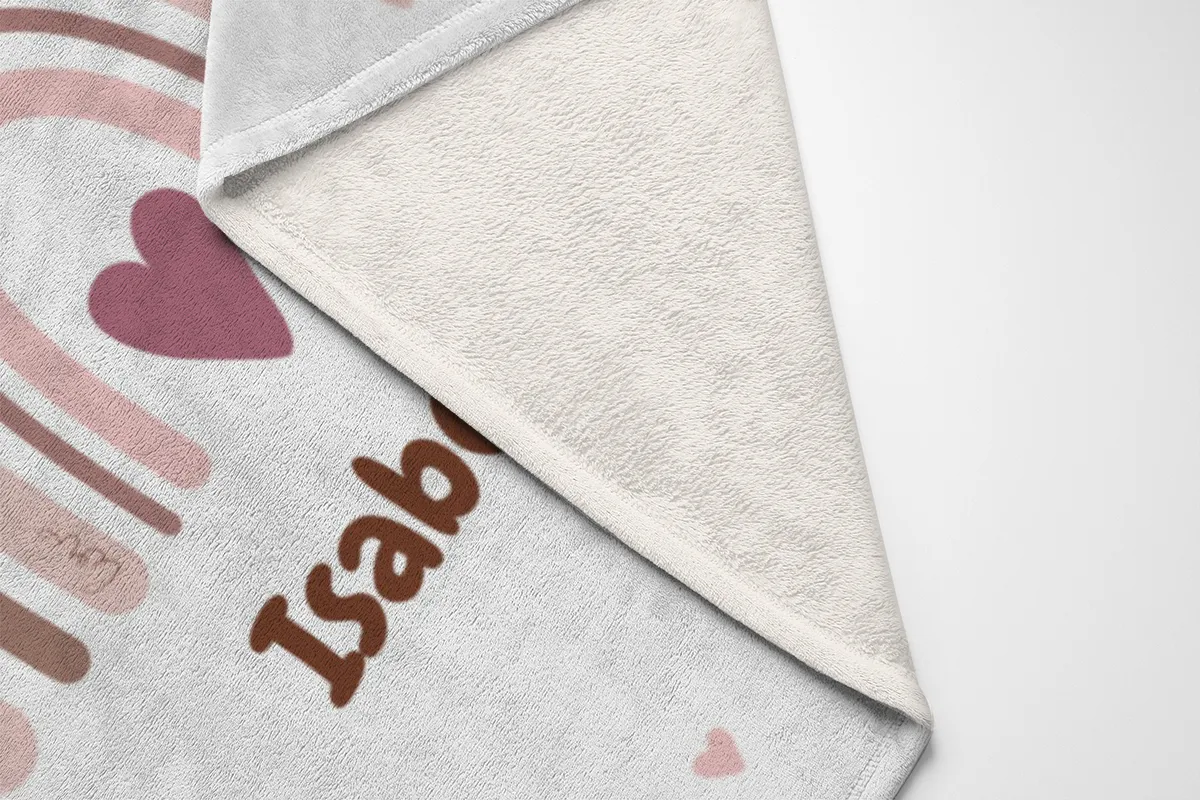 Personalisierte Babydecke rosa 75 x 100 cm