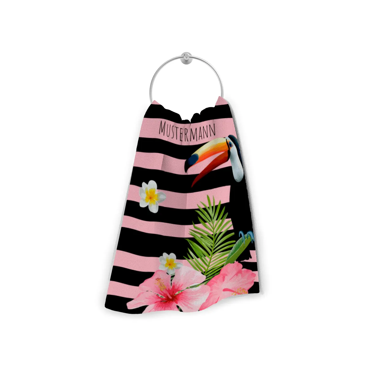 Duschtuch Sommer - mit Namen personalisierbar - personalisiertes Namensduschtuch mit Wunschtext - Tropical