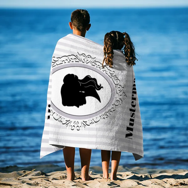 Misses Vintage - personalisiertes Namens-Strandtuch mit Wunschtext - Geschenkidee Hochzeit, Paar