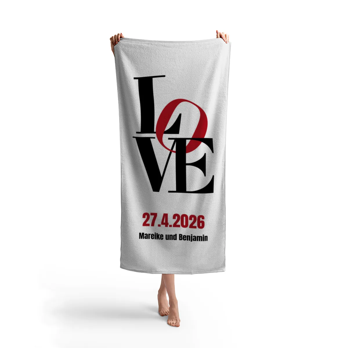 Love Typo - Badetuch mit Wunschtext