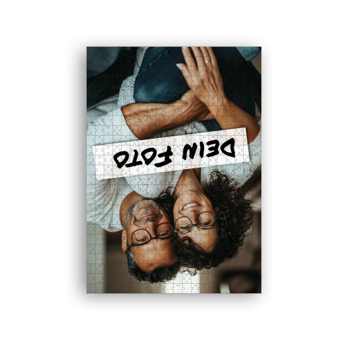 Fotopuzzle mit eigenem Bild - Fotopuzzle selbst gestalten 500 Teile - Schachtel Herzen - 500 Teile Puzzle mit Foto - Geschenk Geburtstag Valentinstag Herzen 500 Teile Quer