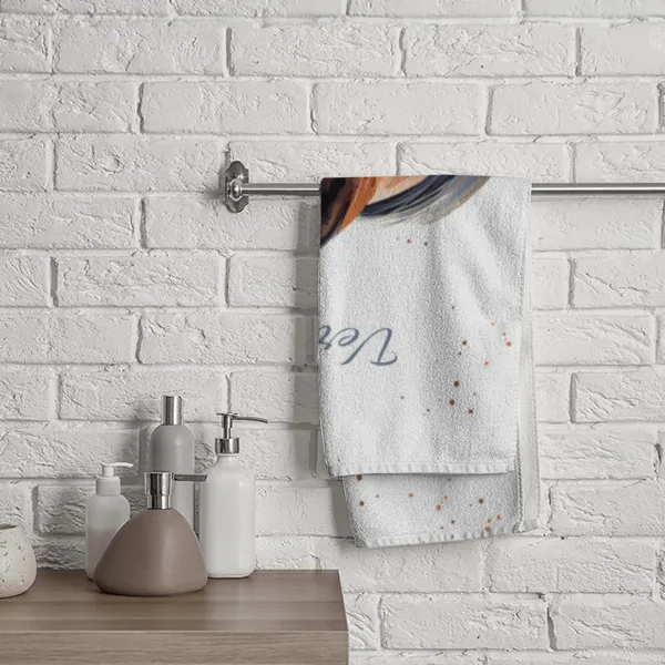 Duschtuch mit Namen personalisierbar - personalisiertes Namens-Duschtuch mit Wunschtext - Pferd