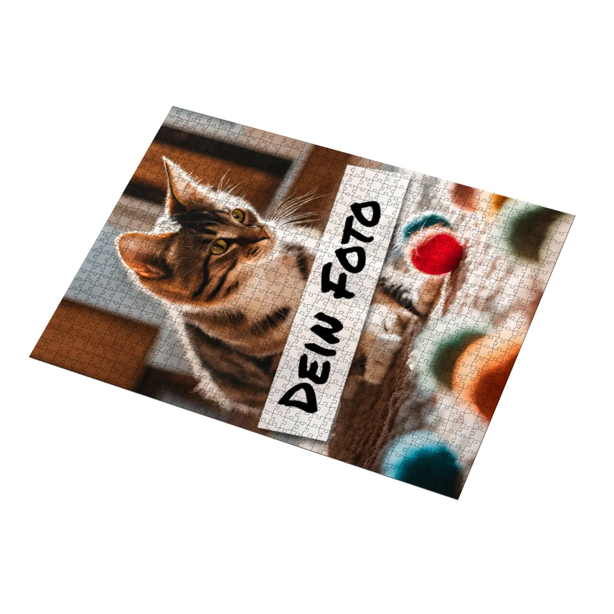 Fotopuzzle mit eigenem Bild - Puzzle selbst gestalten 1000 Teile - Schachtel Meow - mit Foto personalisiert - Geschenk Katzenfans Meow 1000 Teile Quer