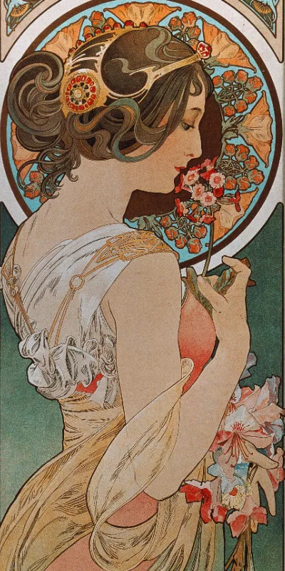 Handtuch Schlüsselblume - Alfons Mucha