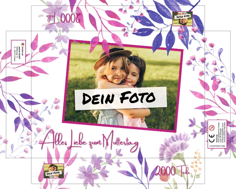 Fotopuzzle 500 Teile personalisiert Erwachsene - Schachtel Muttertag