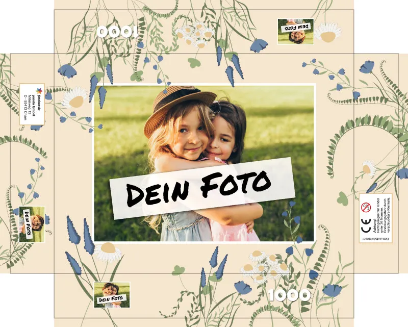 Fotopuzzle 500 Teile personalisiert Erwachsene - Schachtel Sommerwiese