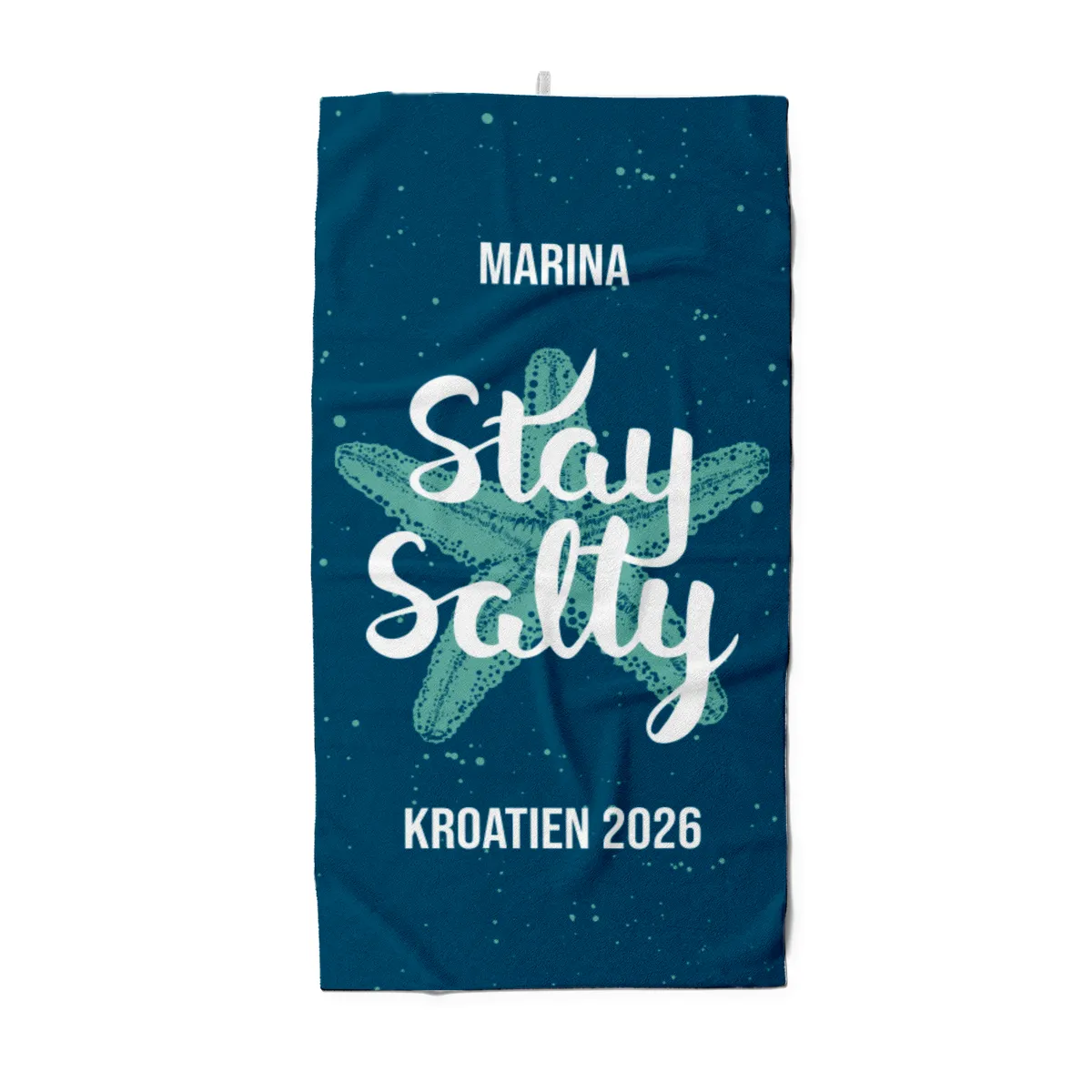 Badetuch Sommer - mit Namen personalisierbar - personalisiertes Namens-Badetuch - Strandtuch mit Wunschtext - Stay Salty
