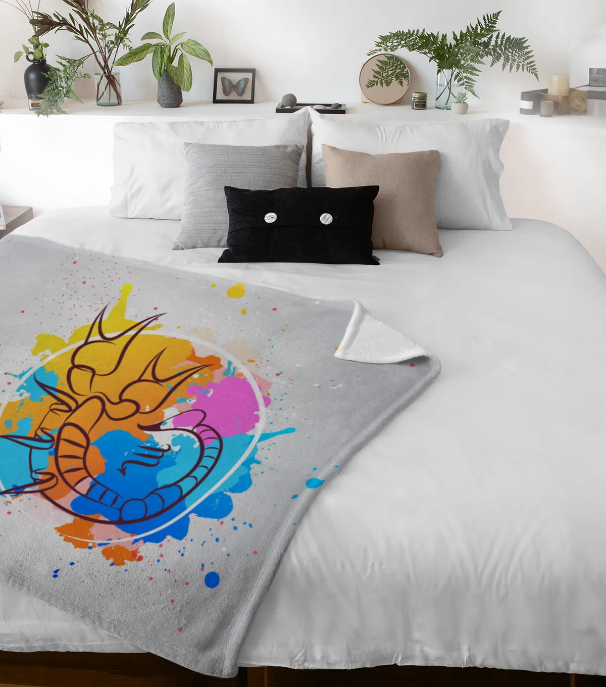 Sternzeichen Wohndecke Wassermann Splashes mit Namen personalisierbar