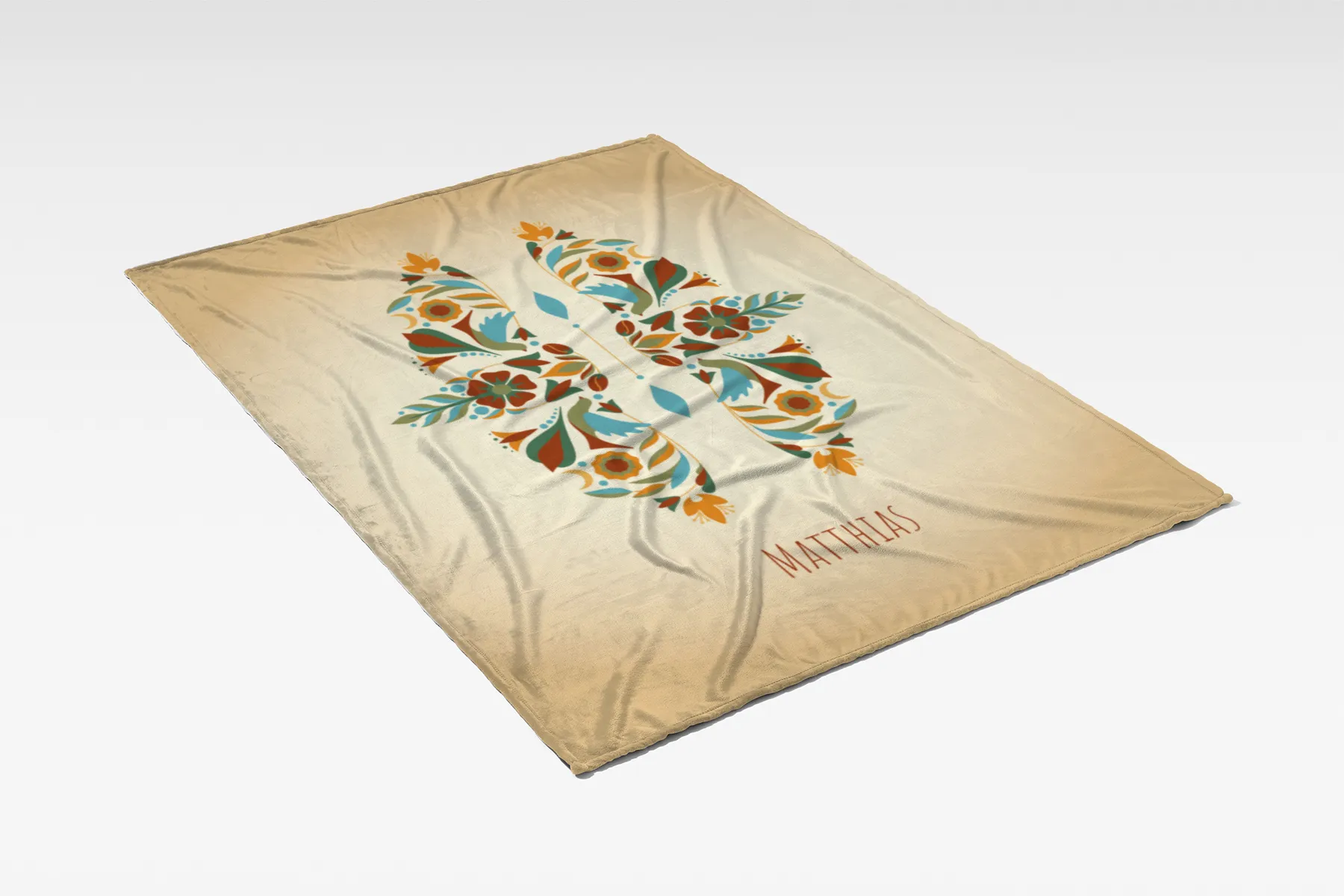 Sternzeichen Wohndecke Wassermann floral mit Namen personalisierbar