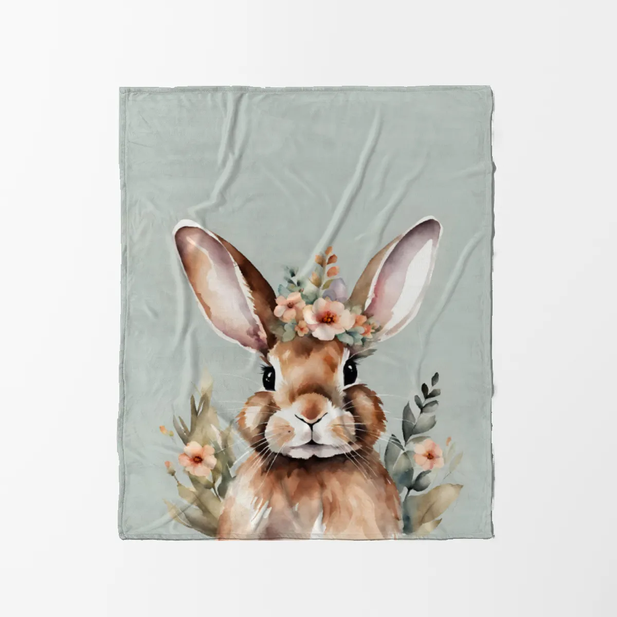 Wohndecke Hase mit Blümchen