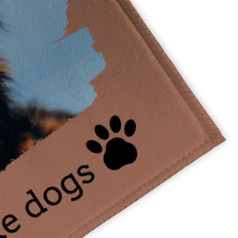 Spruch-Fußmatte personalisiert mit Foto - Geschenkidee für Hundebesitzer, zum Einzug - Türvorleger mit Bild bedruckt - Motiv Hope you like dogs mit Foto 70 x 50 cm