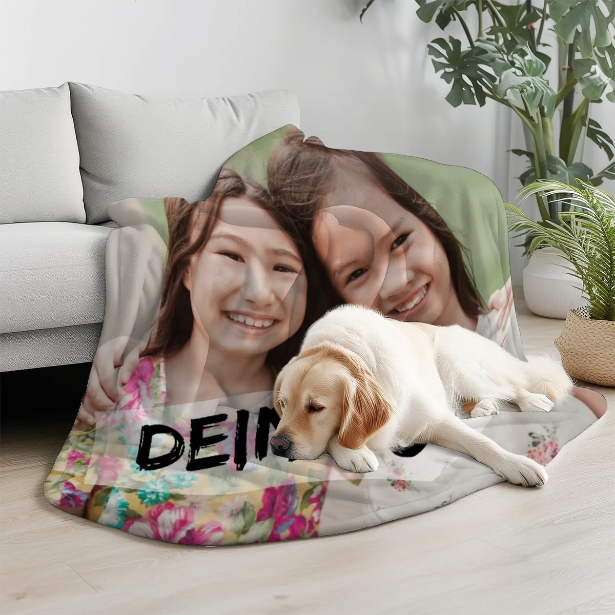 Personalisierte Kuscheldecke mit Foto - personalisierte Fotodecke - Kuscheldecke mit Ihrem Bild - Fotodecke selbst gestalten - Decke Querformat 200 x 140 cm 1 Foto Design 200 x 140 cm