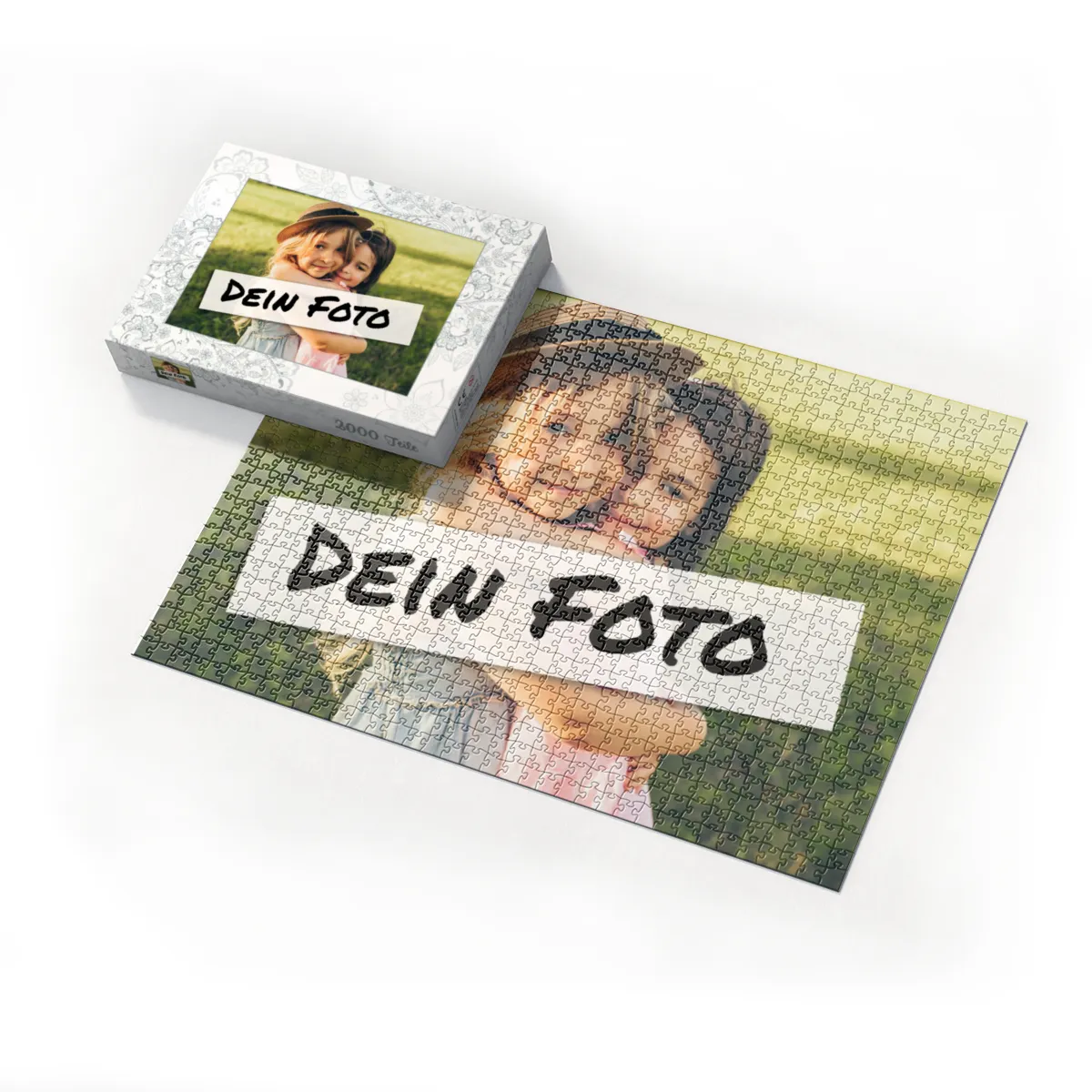 Fotopuzzle mit eigenem Bild - Fotopuzzle selbst gestalten 2000 Teile - Schachtel Floral Ornaments - Puzzle mit Foto personalisiert - Geschenk Geburtstag, Hochzeit Floral Ornaments 2000 Teile Quer