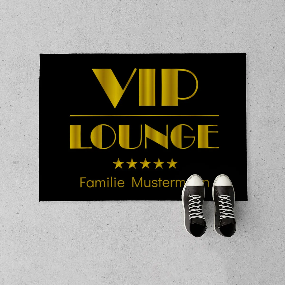 Fußmatte mit Namen personalisierbar - Geschenkidee Einzug, Geburtstag, Richtfest - Fussmatte mit Namen - Motiv Vip Lounge 70 x 50 cm