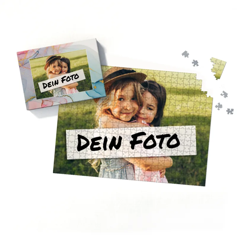Fotopuzzle 500 Teile personalisiert - Schachtel Farbverlauf