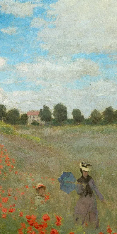 Handtuch Mohnfeld bei Argenteuil - Claude Monet