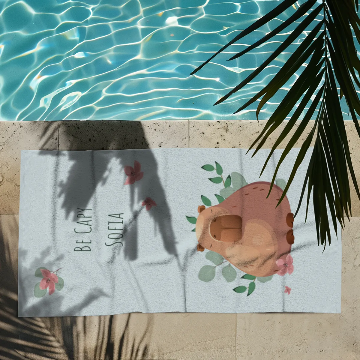 Duschtuch mit Namen personalisierbar - personalisiertes Namens-Duschtuch mit Wunschtext - Capy