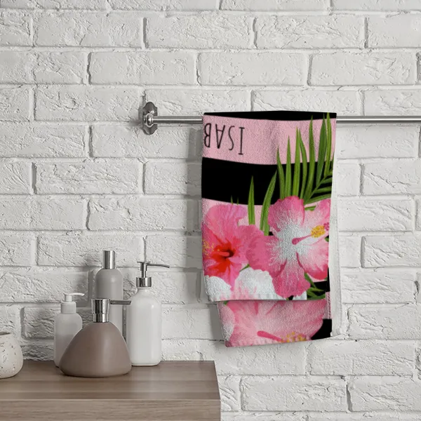Duschtuch Sommer - mit Namen personalisierbar - personalisiertes Namensduschtuch mit Wunschtext - Tropical