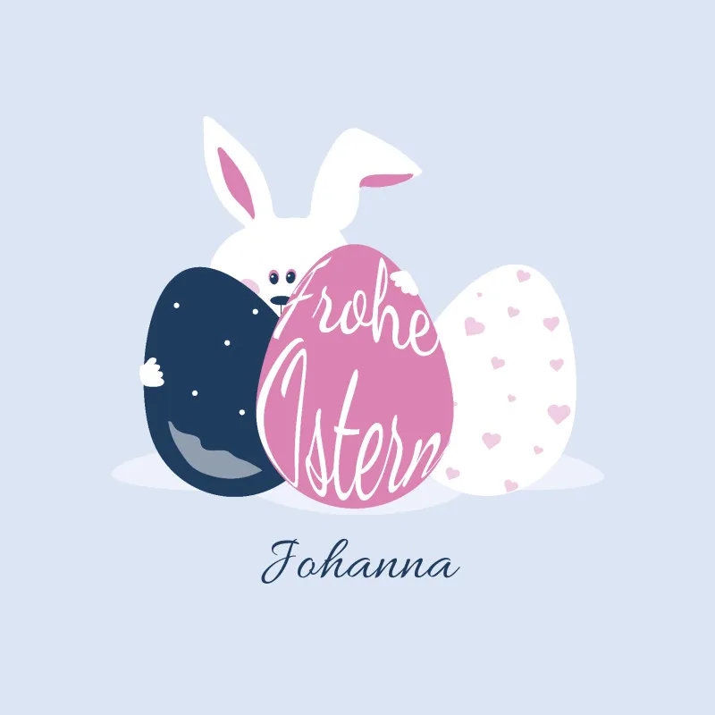 Namenskissen Osterhase - Samtkissenbezug frecher Hase - mit Namen personalisierbar - Osterdeko - Geschenkidee Ostern Hase Ostereier 40 x 40 cm