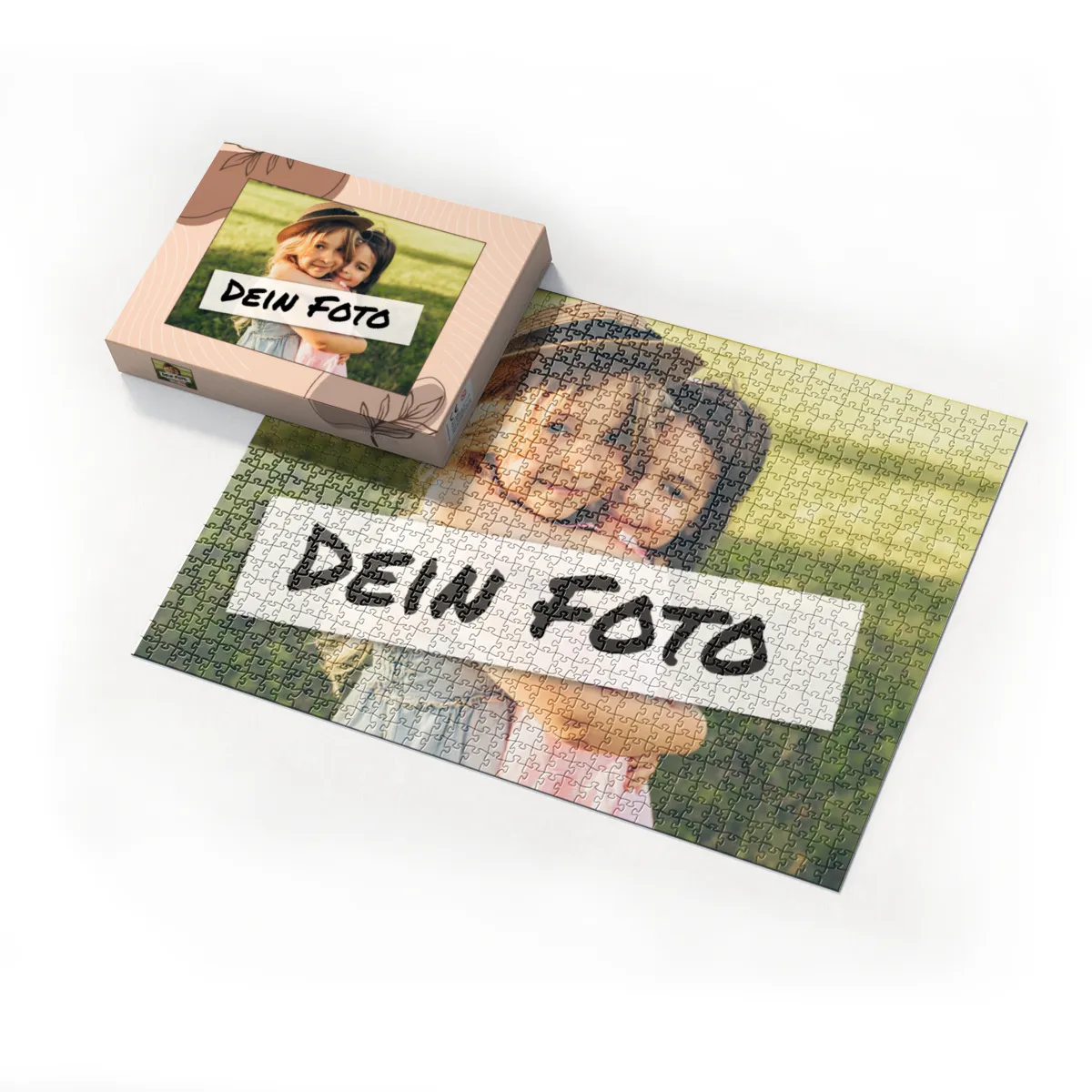 Fotopuzzle mit eigenem Bild - Fotopuzzle selbst gestalten 1000 Teile - Schachtel Herbstblätter - 1000 Teile Puzzle mit Foto - Geschenk Geburtstag Herbstblätter 1000 Teile Quer