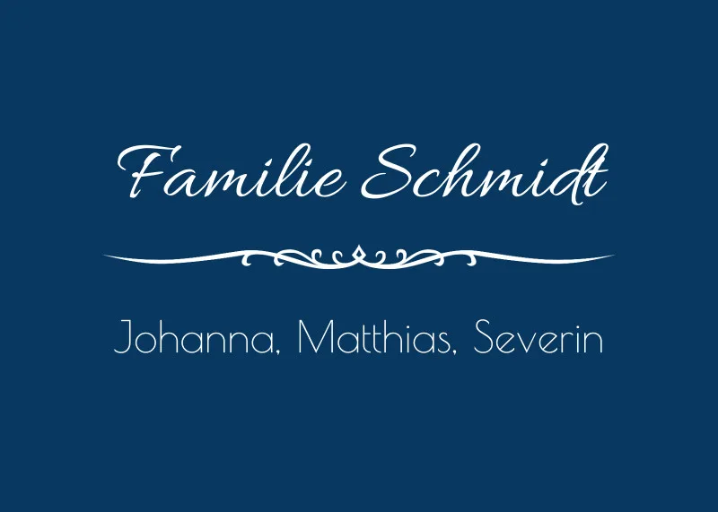 Personalisierte Fußmatte mit Namen - zeitlos elegant - Geschenk Einzug - Fußmatte mit Namen Klassik schwarz 70 x 50 cm