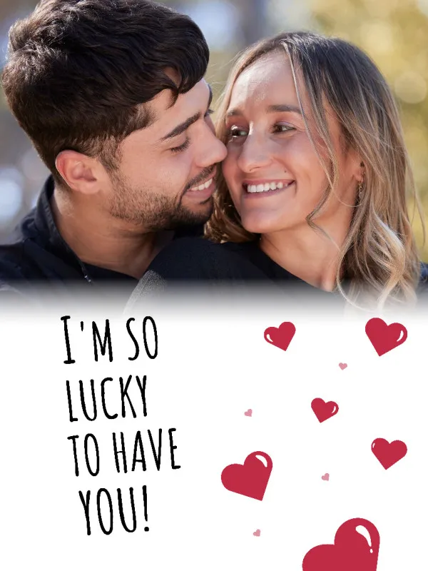 Kuscheldecke So Lucky - mit Foto personalisierbar - Geschenkidee für Verliebte, Valentinstag So Lucky
