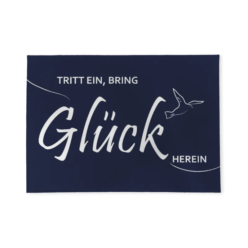 Spruch-Fußmatte Tritt ein, bring Glück herein - Schmutzfangmatte bedruckt Glück grün 70 x 50 cm