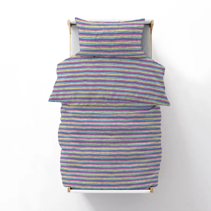 Kinderbettwäsche-Set Colorful Stripes Mikrofaser