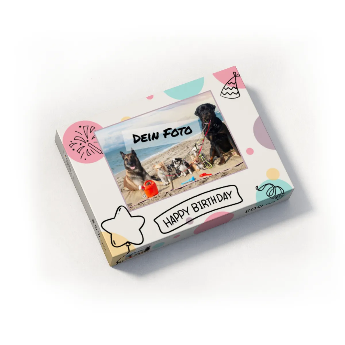 Fotopuzzle mit eigenem Bild - Fotopuzzle selbst gestalten 1000 Teile Hochformat - Schachtel Happy Birthday - Puzzle mit Foto personalisiert - Geschenk Geburtstag Happy Birthday 1000 Teile Hoch