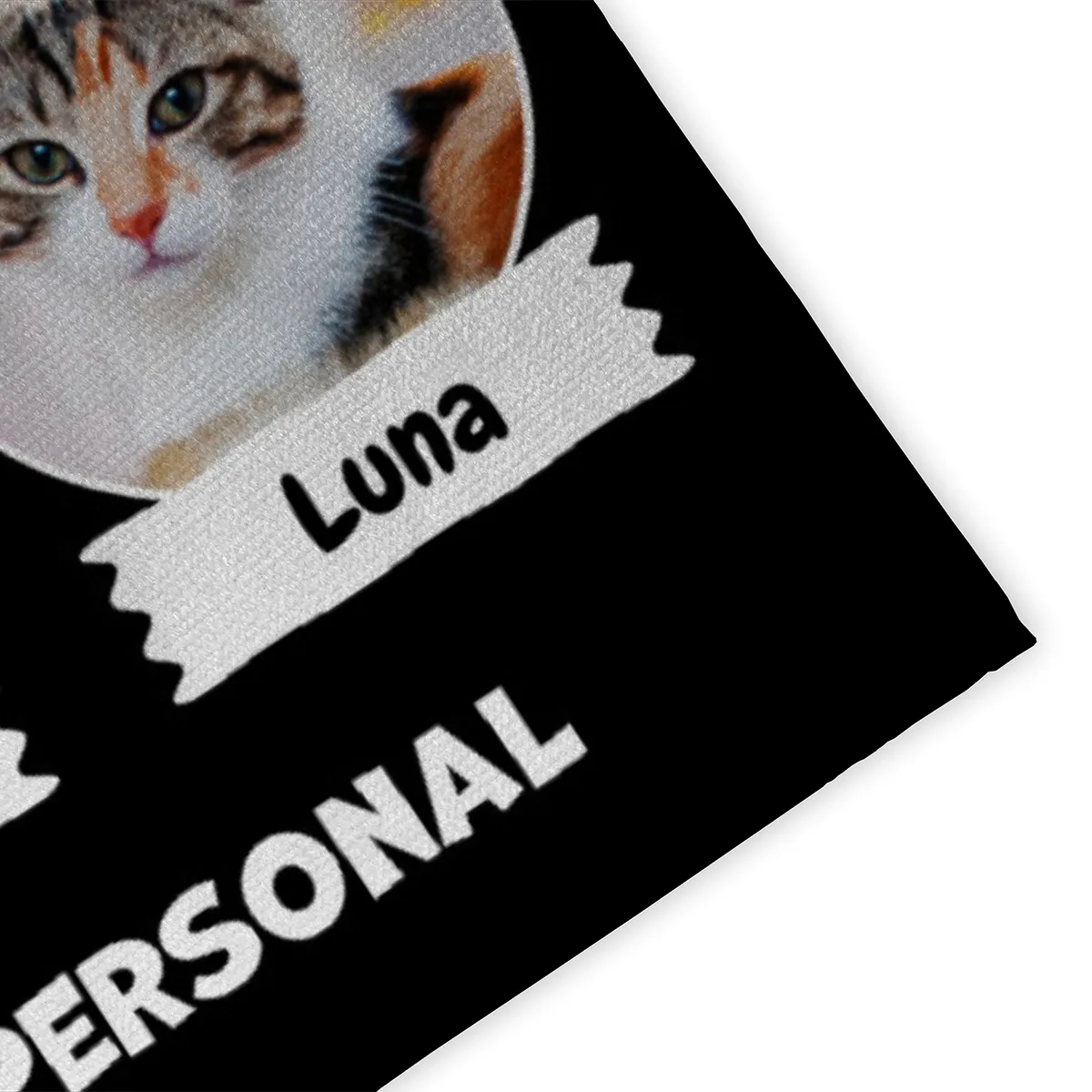 Spruch-Fußmatte Hier wohnt 1 Katze mit Personal - personalisiert mit Foto und Name - Geschenkidee für Katzenhalter, Haustierbesitzer