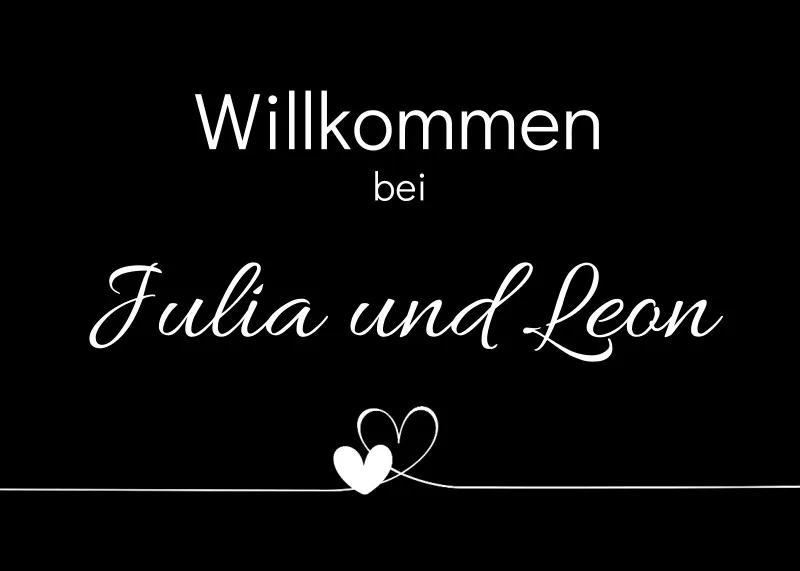 Personalisierte Fußmatte Willkommen Herzen - mit Name personalisierbar - Geschenk zum Einzug - Fußmatte Willkommen Herzen schwarz 70 x 50 cm