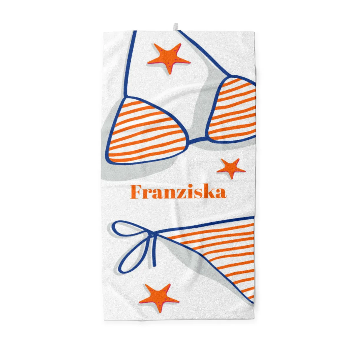 Badetuch Sommer - mit Namen personalisierbar - personalisiertes Namens-Badetuch - Strandtuch mit Wunschtext - Bikinitime