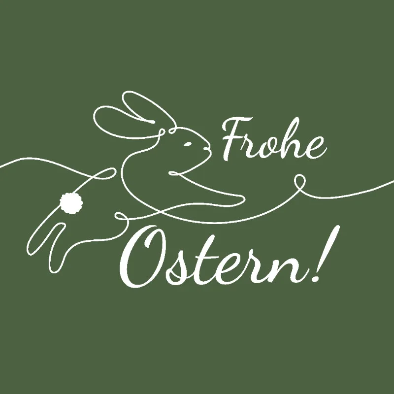 Samtkissenbezug Frohe Ostern Hase Lineart
