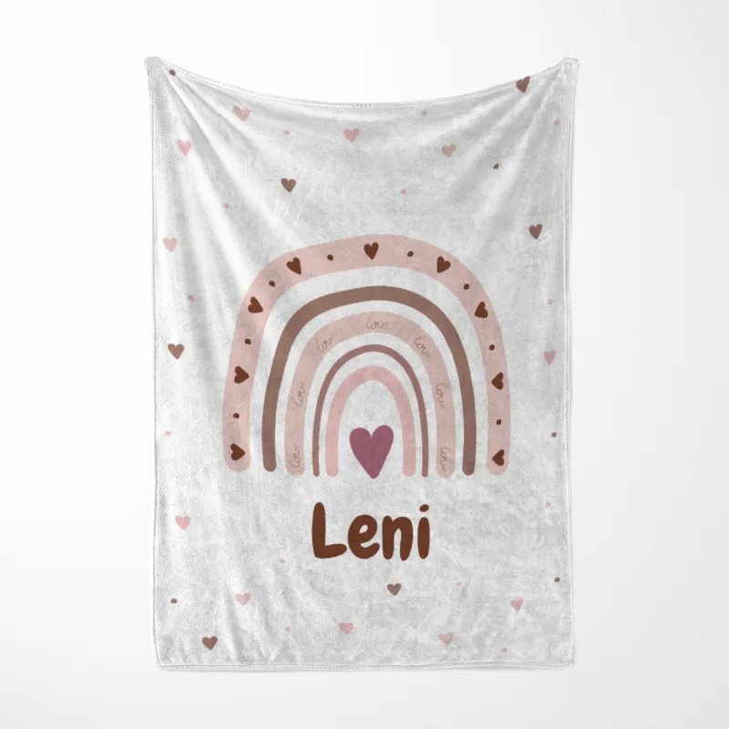 Personalisierte Babydecke rosa 75 x 100 cm