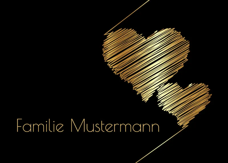 Fußmatte mit Namen personalisierbar - Geschenkidee Einzug, Geburtstag, Richtfest, Hochzeit - Fussmatte mit Namen - Motiv Scribble Hearts 70 x 50 cm
