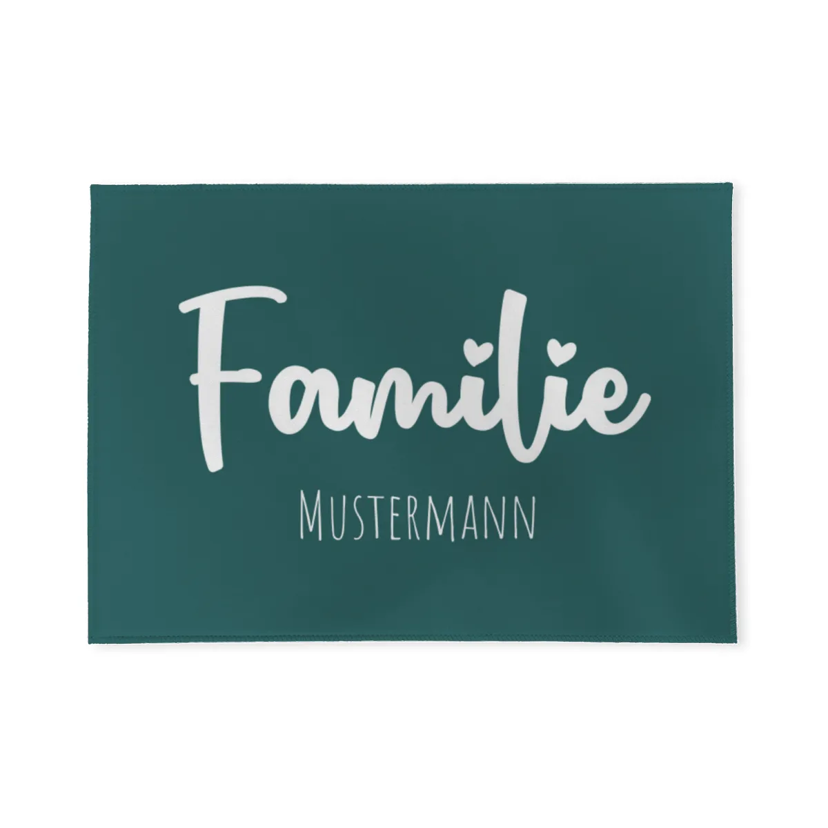 Fußmatte personalisiert Familie - Geschenkidee für Familie, zum Einzug - Fussmatte mit Namen bedruckt Familie Herzen 70 x 50 cm