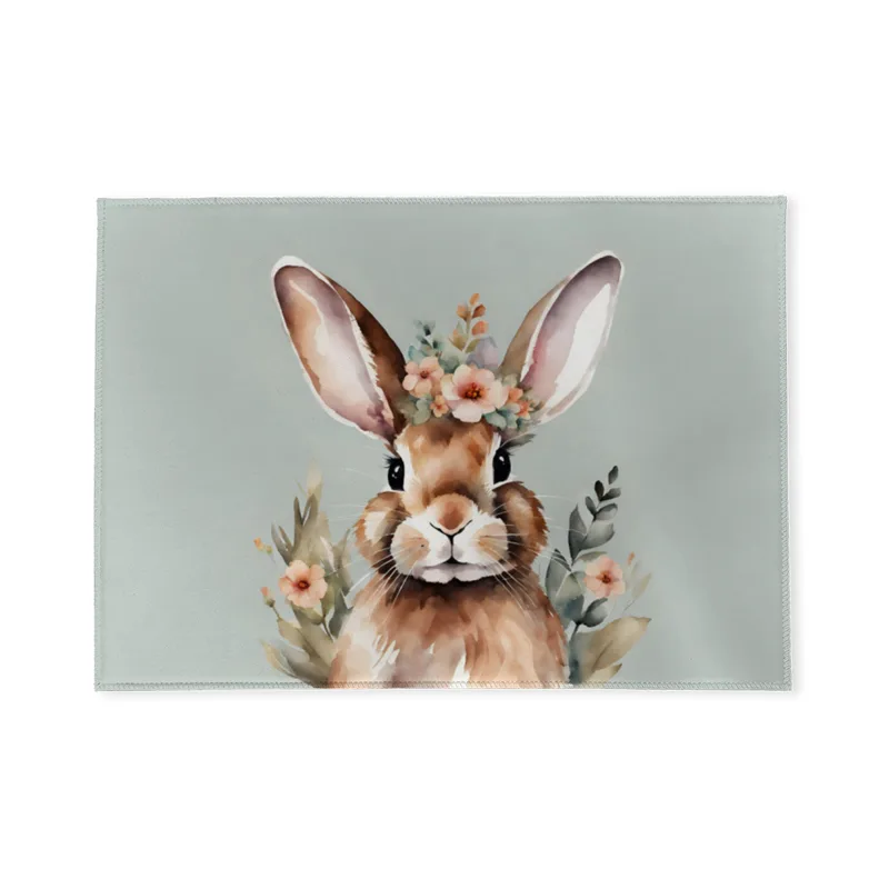 Fußmatte Hase mit Blümchen